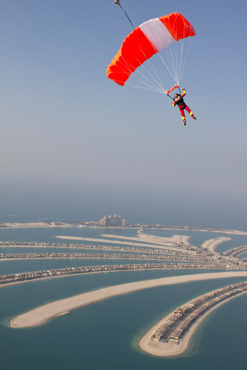 Skydiving over Dubai