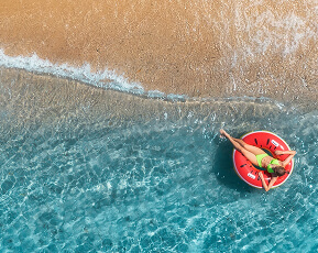 Aerial view of a Dubai beach
