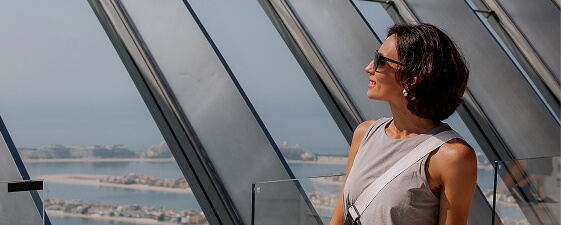 Guest enjoying a Dubai hotel view
