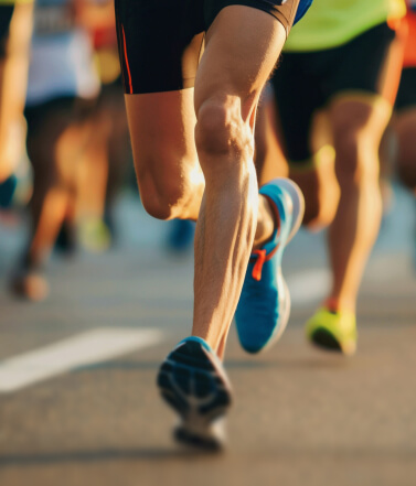 Runners on the road at the Dubai Marathon